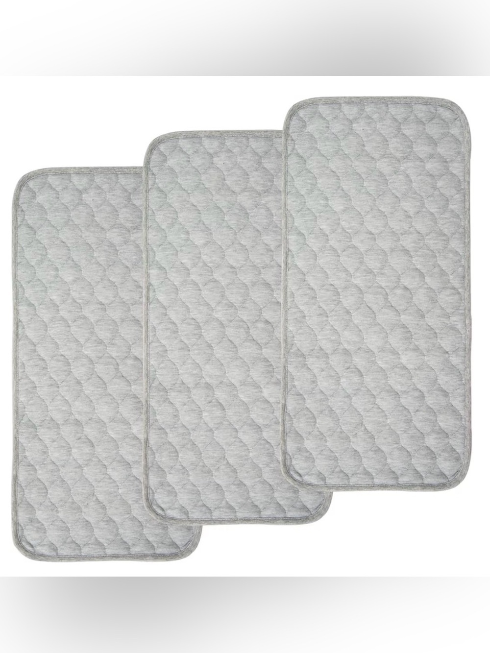 BlueSnail Quilted Thicker Waterproof Changing Pad Liners 3 Count(Gray 13” x 27”)